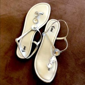New silver sandals with gems